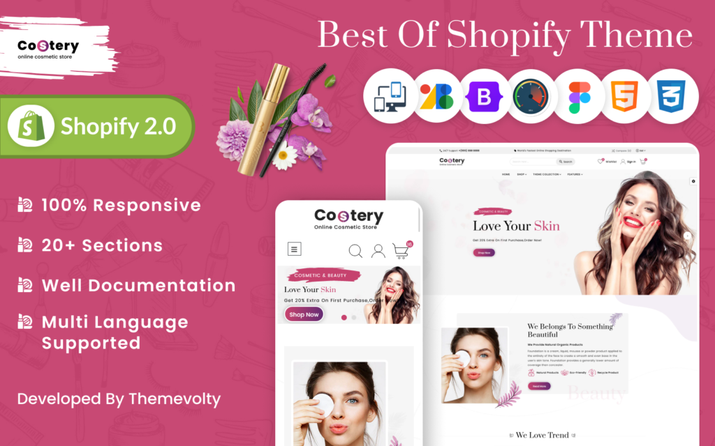 Costery Mega Cosmetics-香水健康美容Shopify高级响应主题