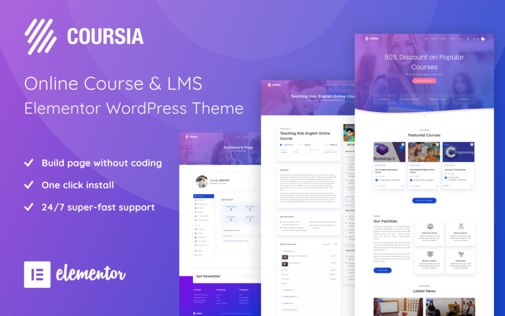 Coursia – 课程与LMS WordPress Elementor主题