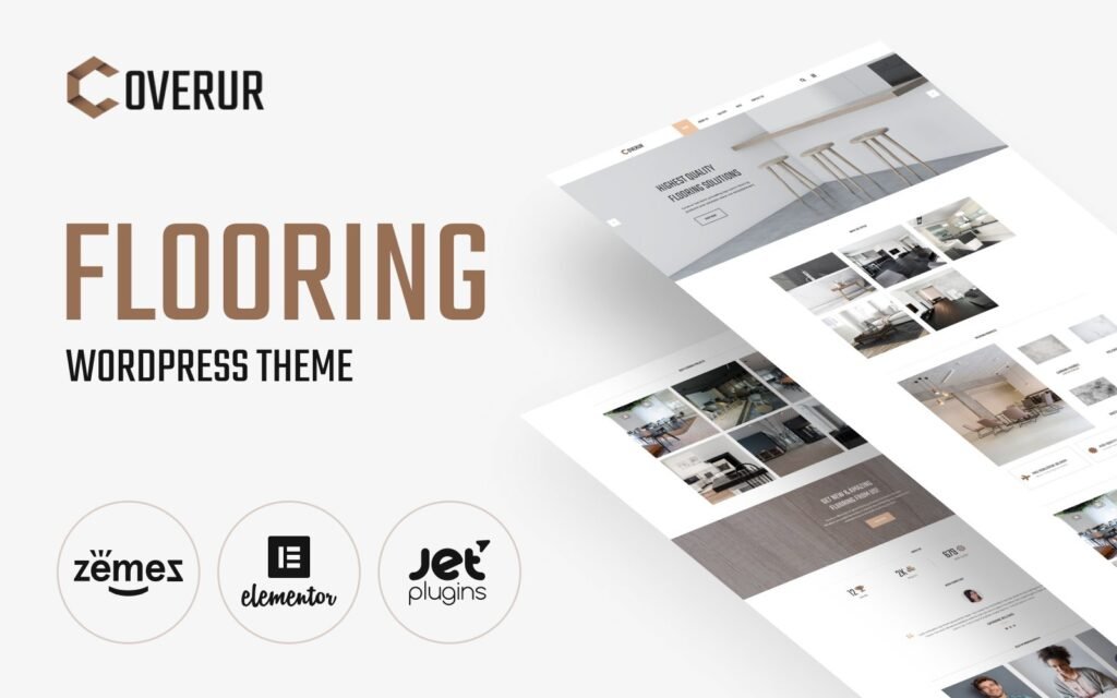 Coverur – 地板公司多功能极简WordPress Elementor主题