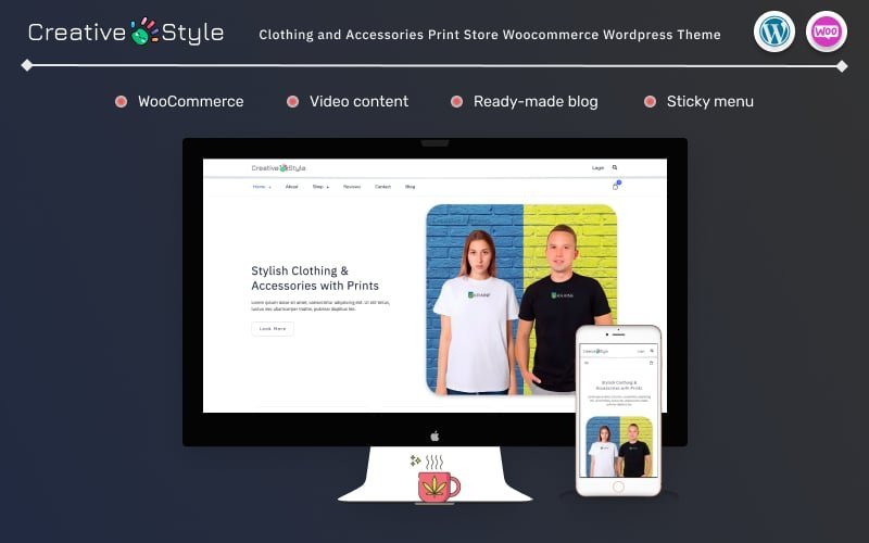 创意风格 – 服装和配饰印刷商店 Woocommerce WordPress 主题