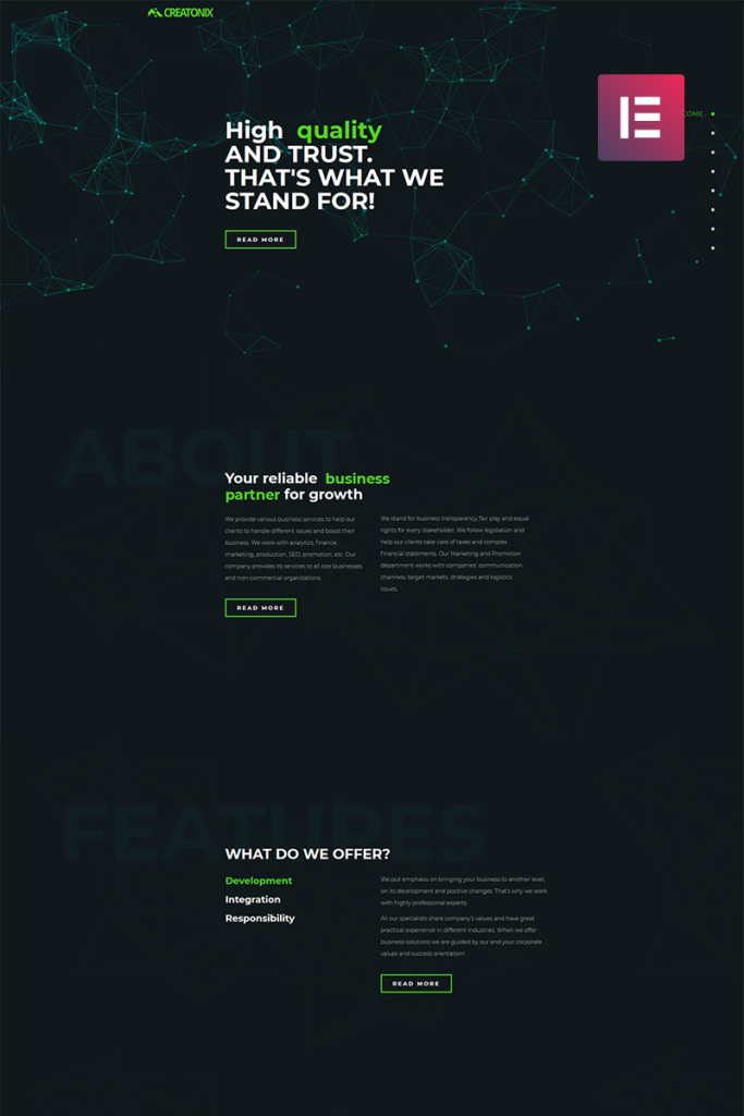 Creatonix – 登陆页WordPress Elementor主题