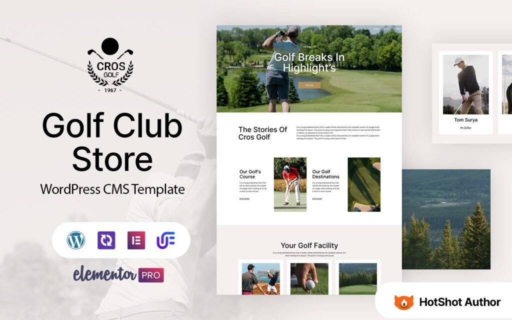 Cros Golf – 会所和球场 WordPress Elementor 主题