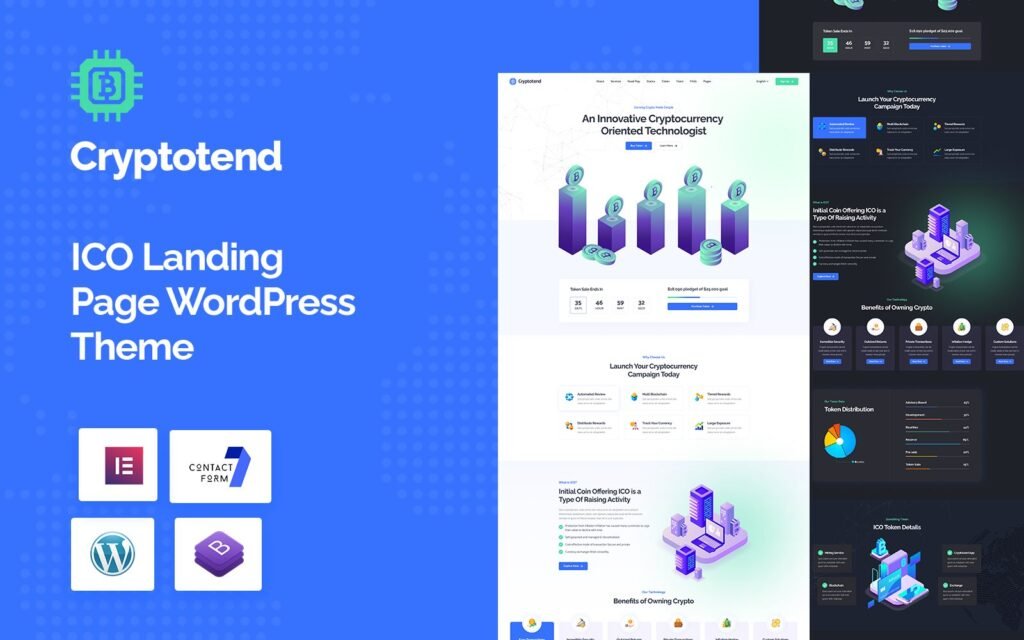 Cryptotend – ICO着陆页WordPress主题