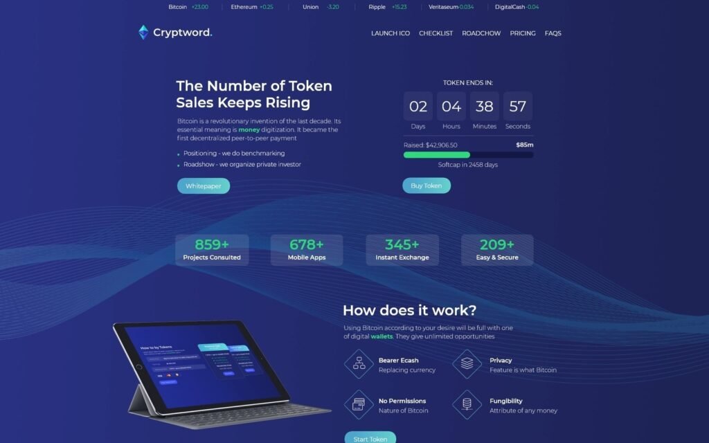 Cryptword – 加密货币WordPress Elementor主题