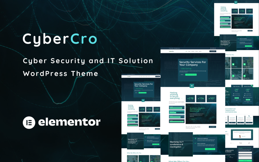 CyberCro – 网络安全和 IT 解决方案的单页WordPress主题
