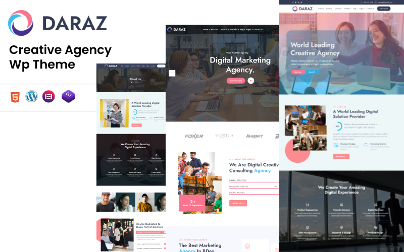 Daraz – 创意代理商Elementor WordPress主题