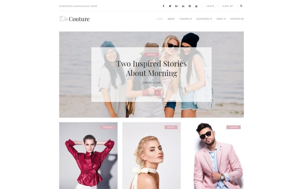De Couture – 精致时尚与美容博客WordPress主题