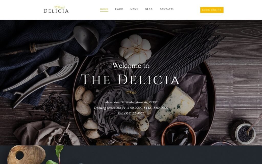 Delicia – 餐厅响应式WordPress主题