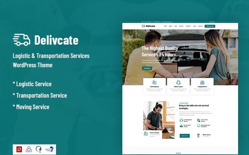 Delivcate – 物流和运输服务的WordPress主题
