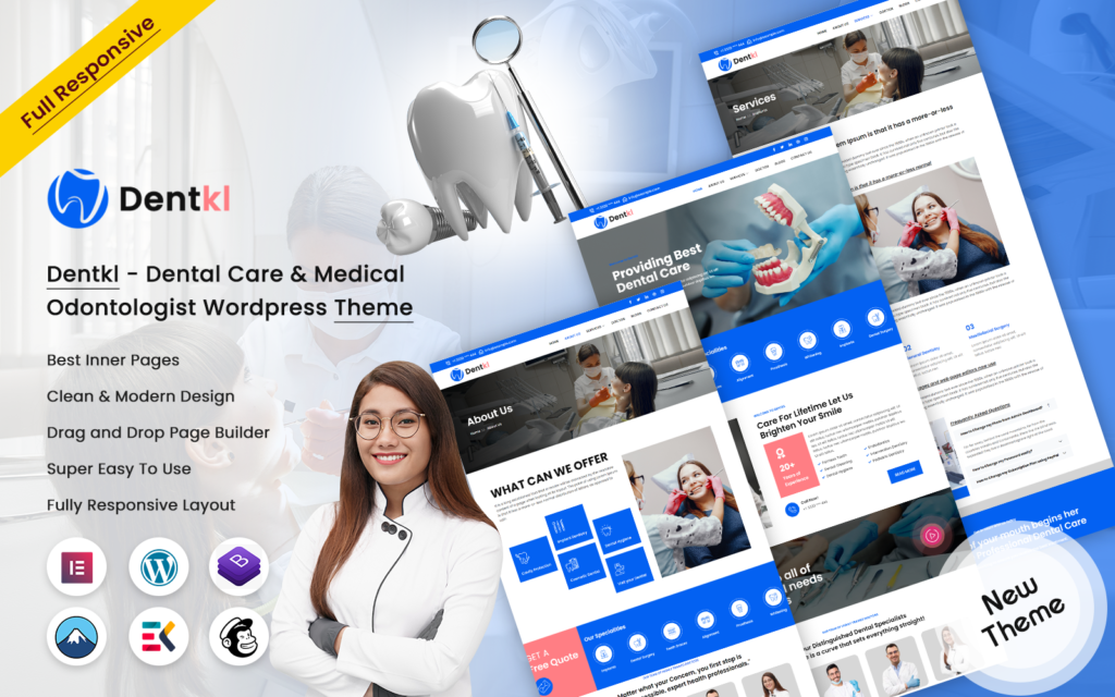 Dentkl – 牙科护理和医学牙科专家WordPress主题