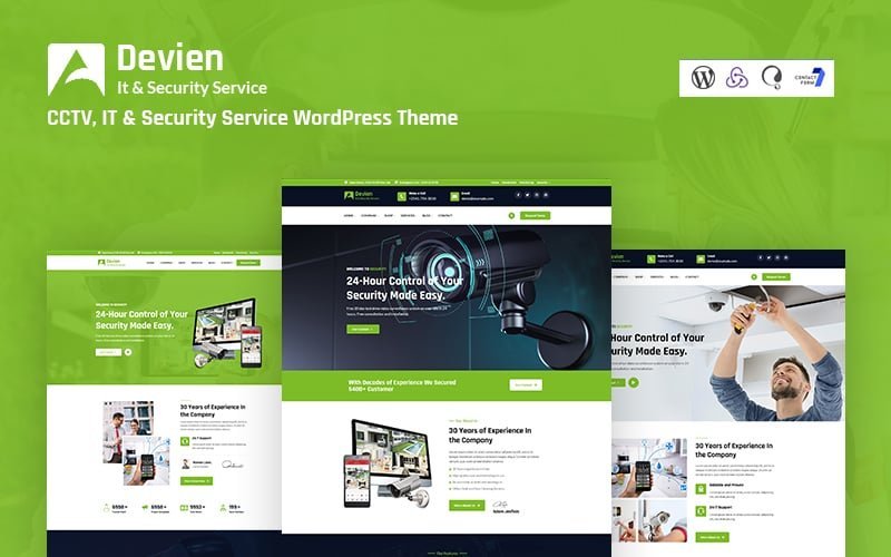 Devien – 闭路电视、IT和安全服务响应式WordPress主题