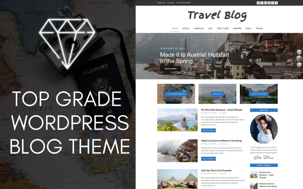 Diamond是一个WordPress旅行博客主题