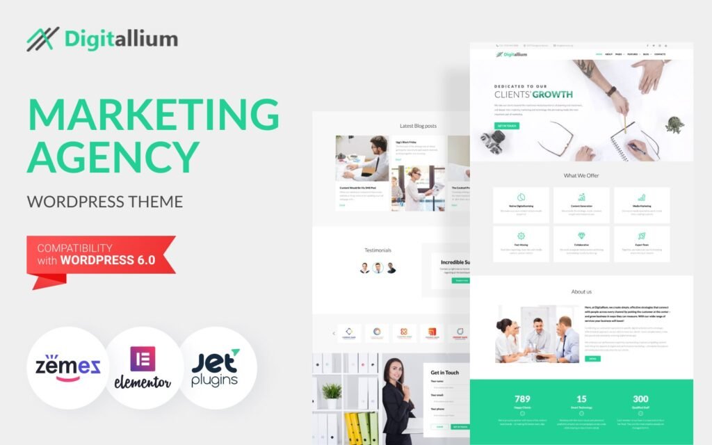 Digitalium – 营销代理WordPress Elementor主题