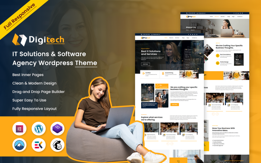 DigiTech – IT解决方案与软件代理WordPress主题