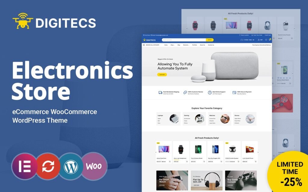 Digitecs – 电子产品和移动设备 WooCommerce 主题