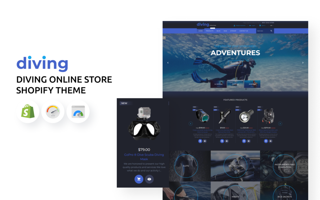 潜水在线商店Shopify 主题