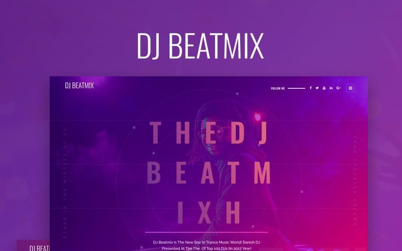 DJ Beatmix – 个人页面 WordPress Elementor 主题