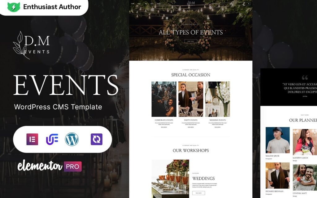 D.M Events – 活动策划和婚礼策划师的 WordPress 主题