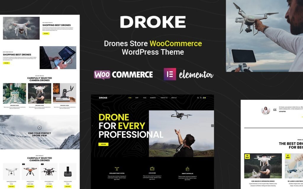 Droke 单一产品, 无人机和相机 WooCommerce 主题