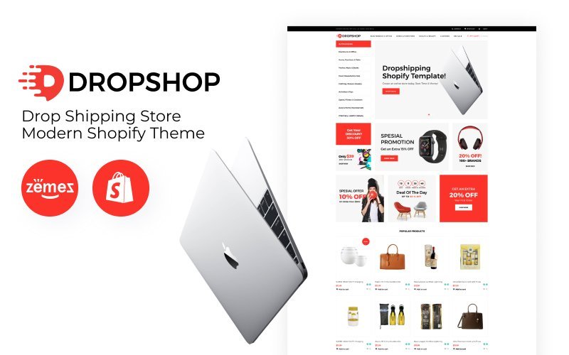 DropShop – 现代化的Drop Shipping Store Shopify主题