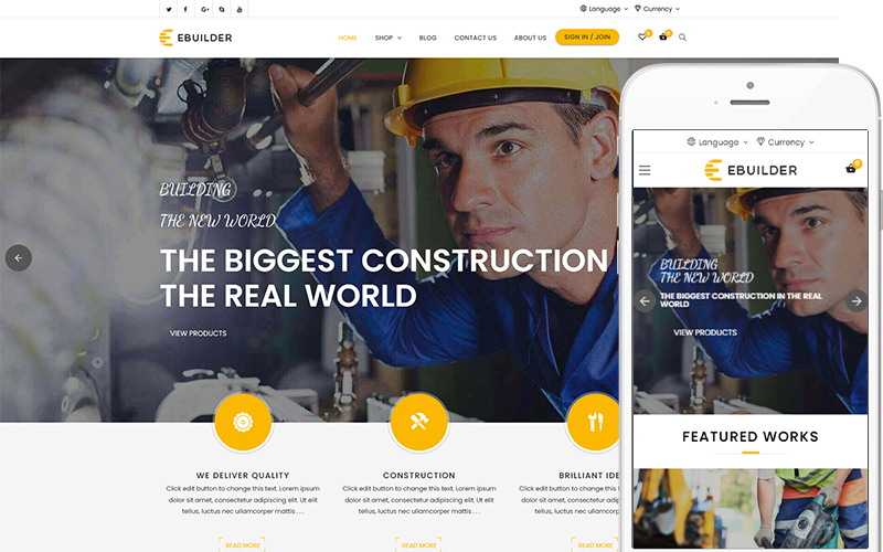 eBuilder – 建筑和建筑师 WooCommerce 主题