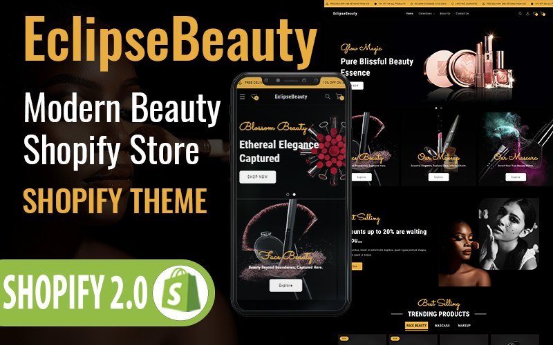 EclipseBeauty – 美容与化妆品专卖店 清洁在线商店2.0 Shopify主题