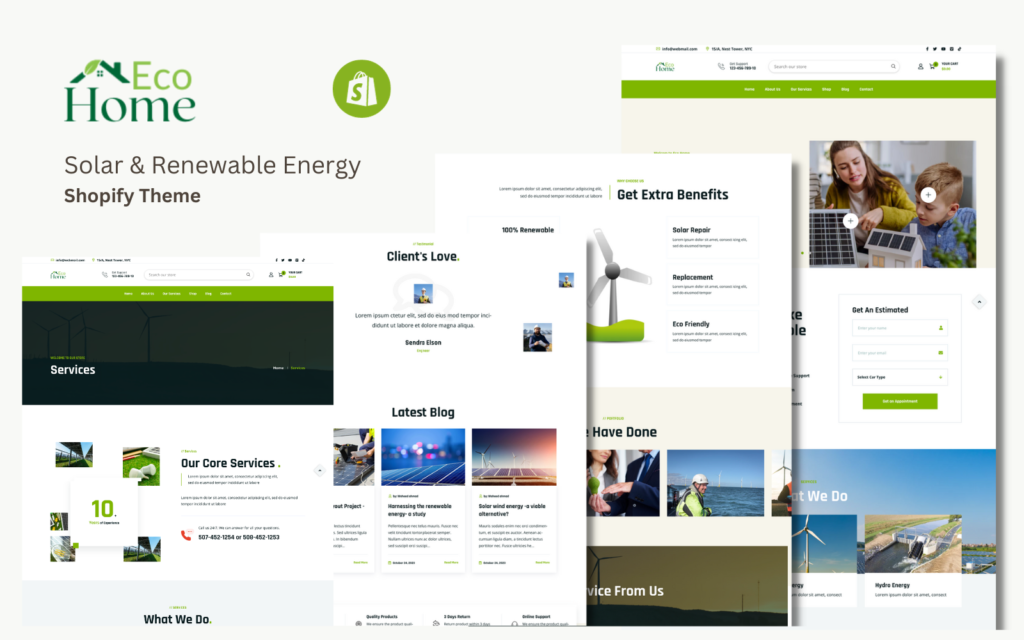 Eco Home – 太阳能和可再生能源 Shopify 主题