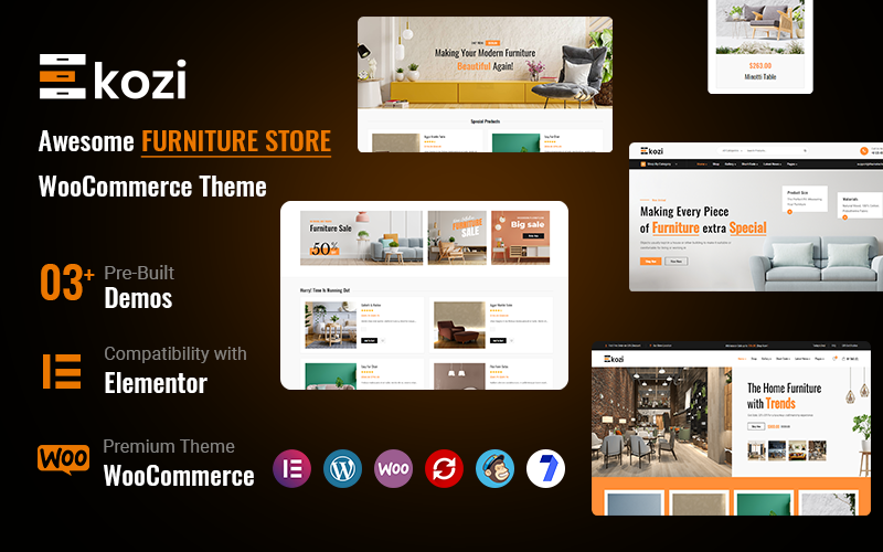Ekozi – 家具Elementor WooCommerce主题