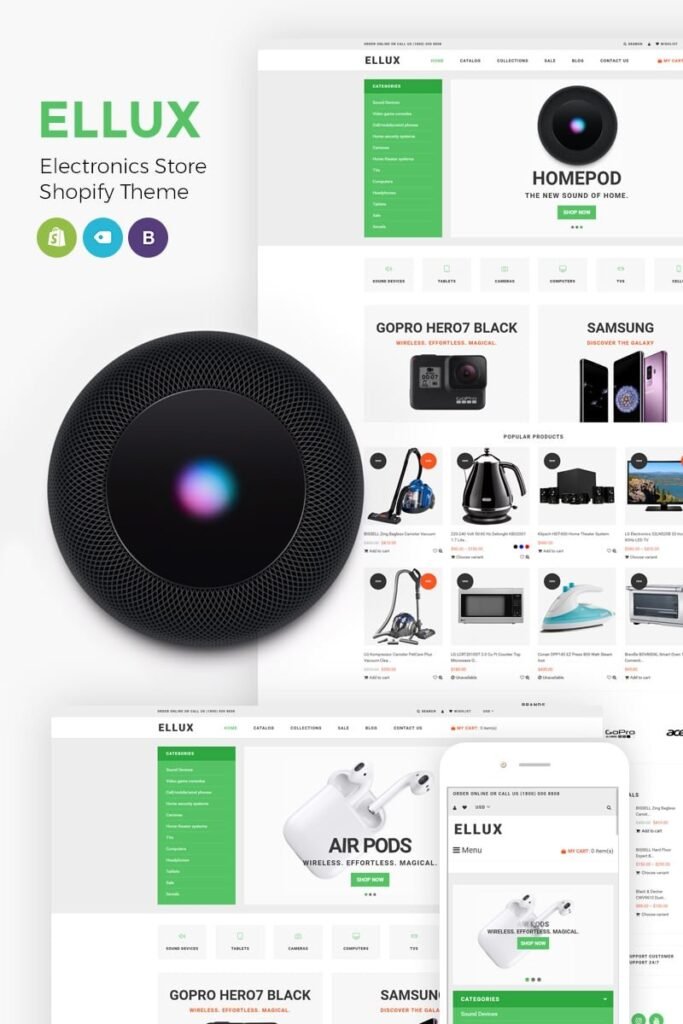 Ellux – 电子商店 Shopify 主题