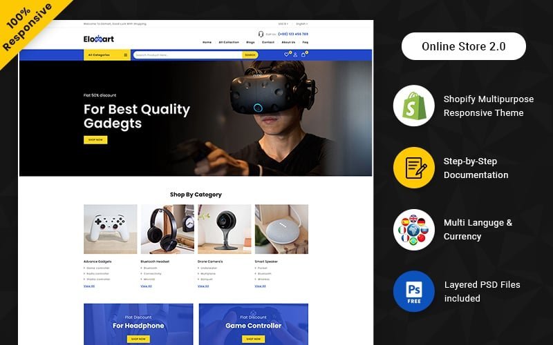 Elomart – 电子产品和小工具 Shopify 响应式主题