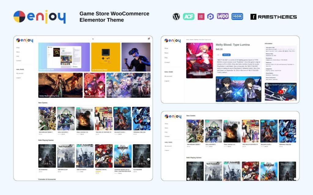 ENJOY – 游戏商店 WooCommerce 主题