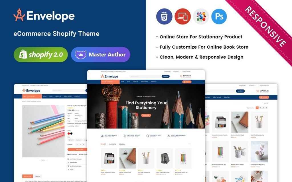 信封-文具店Shopify响应主题