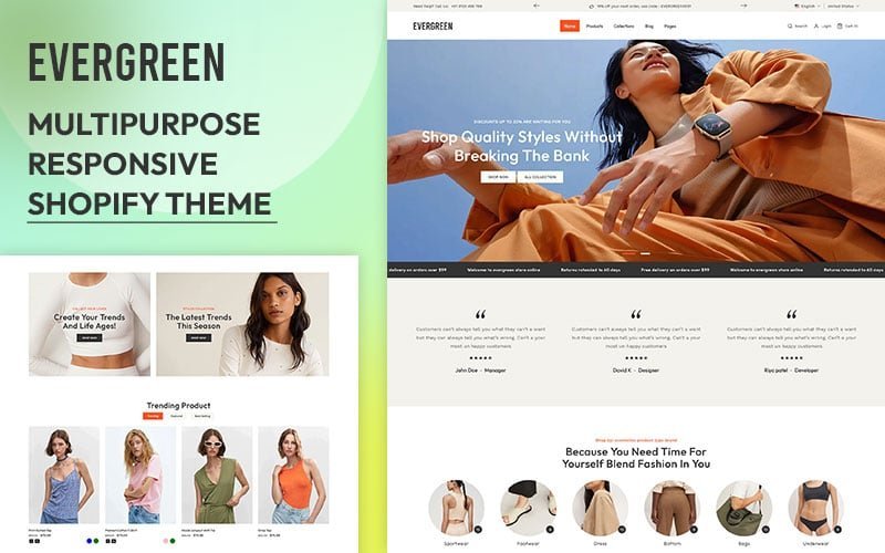 Evergreen- 清新时尚 & 创新多用途 Shopify 2.0 响应式主题