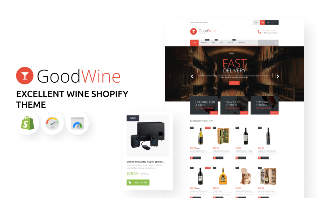 优秀的葡萄酒商店Shopify主题