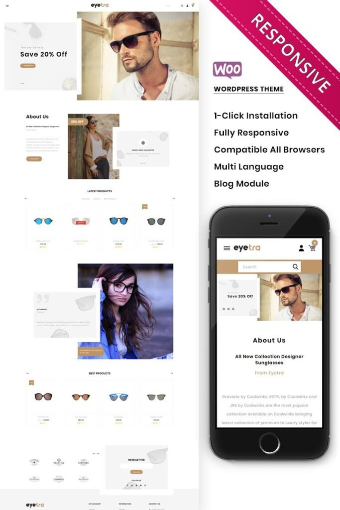 Eyetra – 眼镜商店 WooCommerce 主题