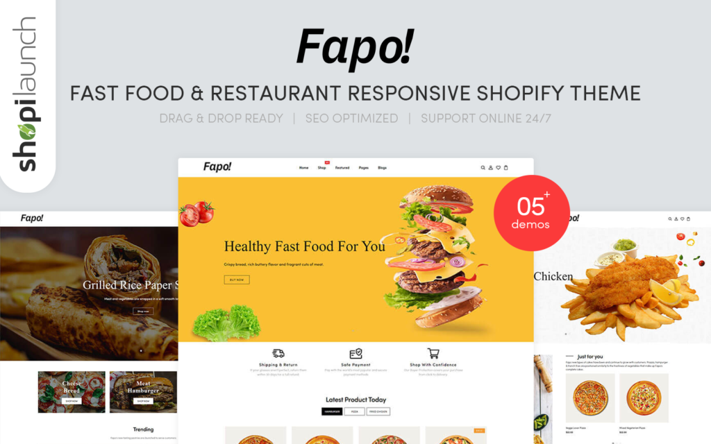 Fapo – 快餐和餐厅响应式Shopify主题