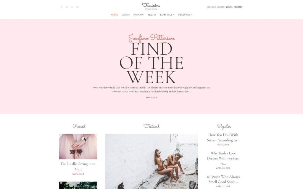女性 – 女性博客 WordPress Elementor 主题