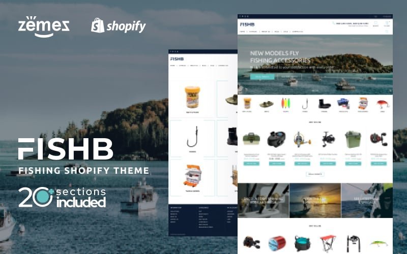 FishB – Shopify钓鱼网站设计模板Shopify主题
