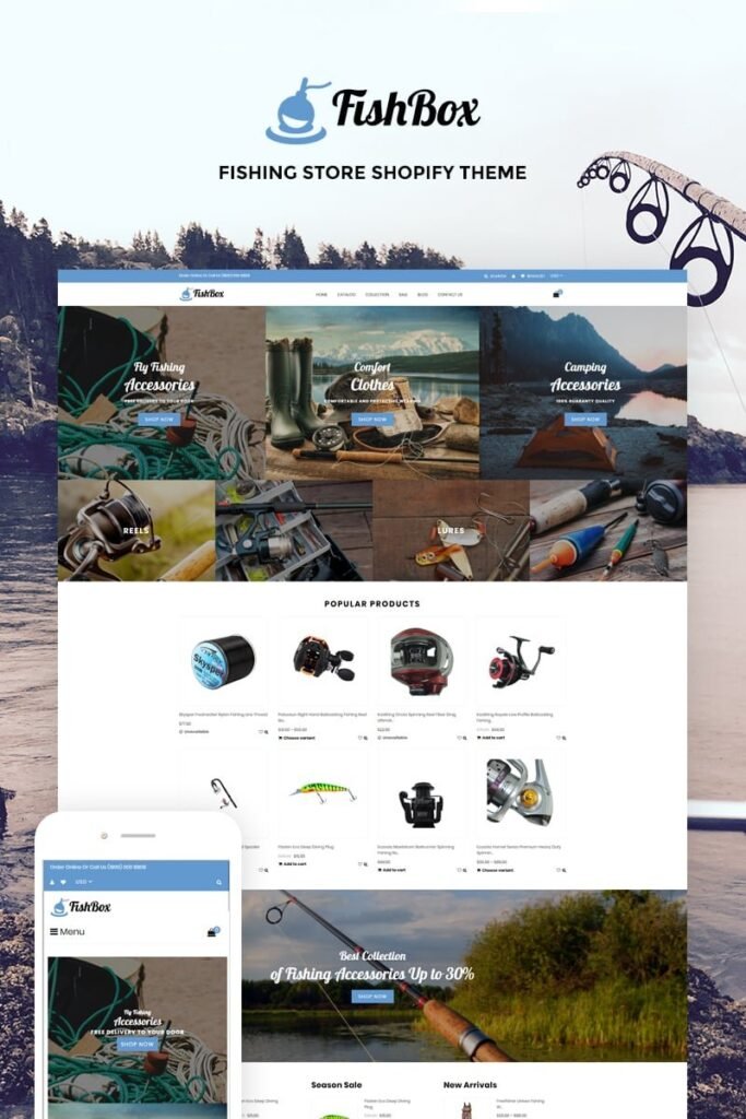 FishBox – 诱人的渔猎店Shopify主题