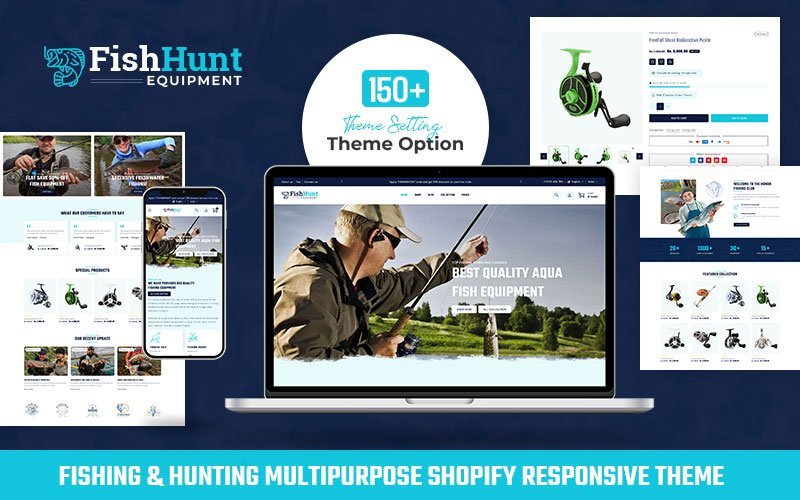 FishHunt – 渔具和武器装备商店多功能 Shopify 2.0 响应式主题