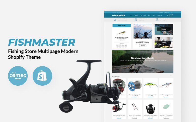 Fishmaster – 渔具店多页面现代Shopify主题