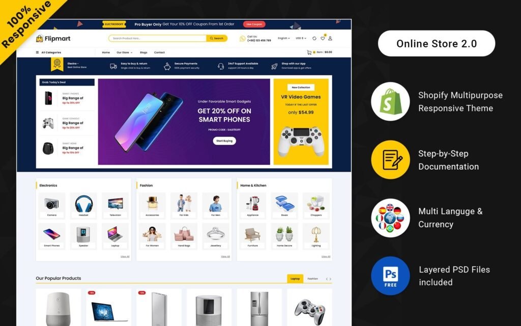 Flipmart – 超级商城市场通用响应式Shopify商店
