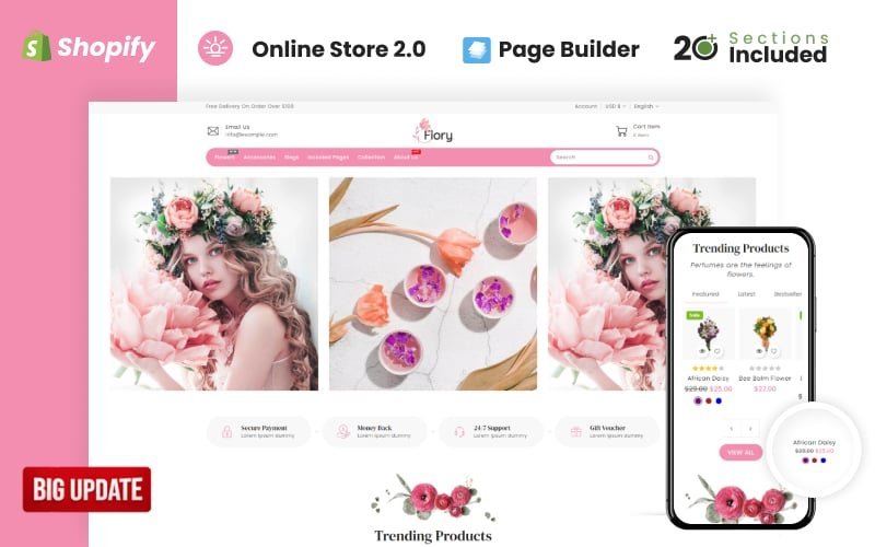 Flory Flower Store是Shopify的一个主题。