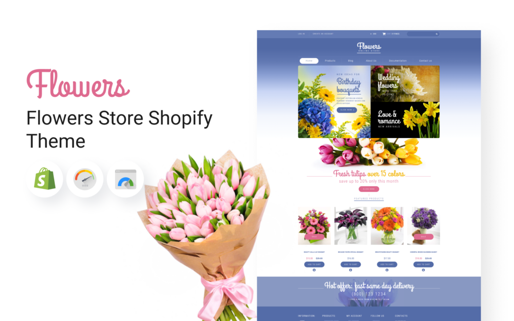 Flowers Store Shopify 主题