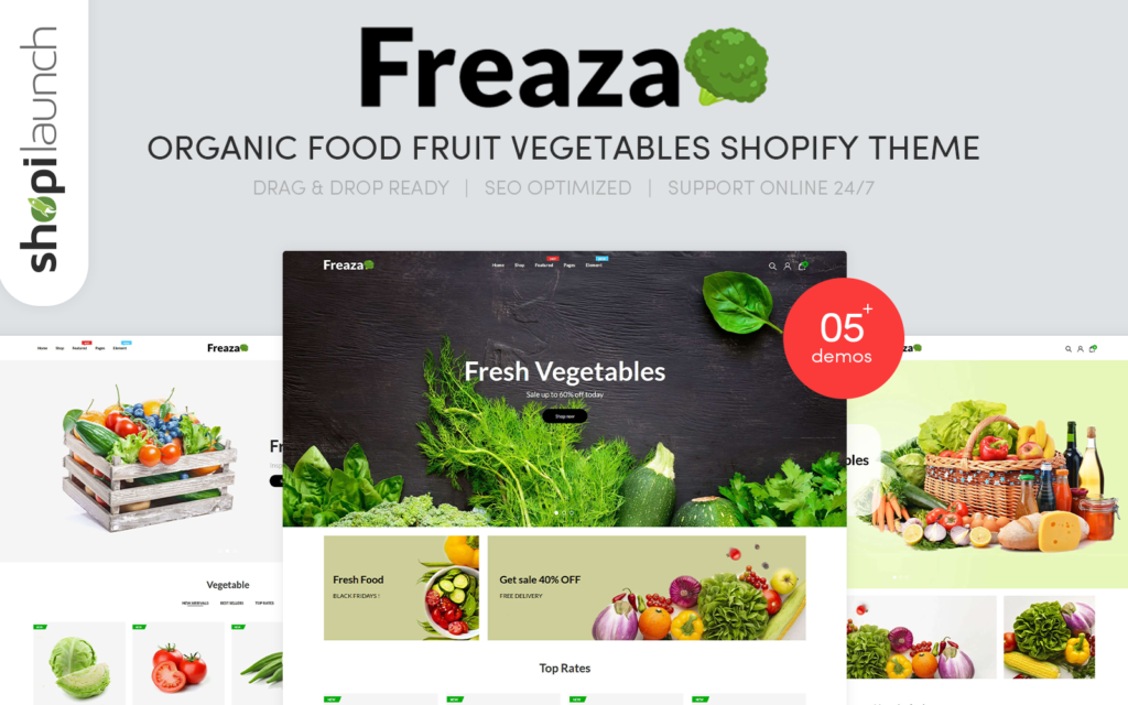 Freaza – 有机食品水果蔬菜Shopify主题