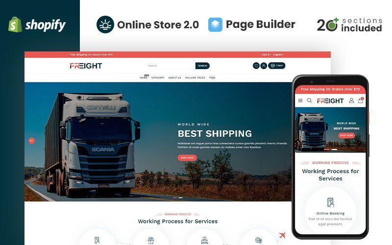 Freight – Transportation Shopify 主题