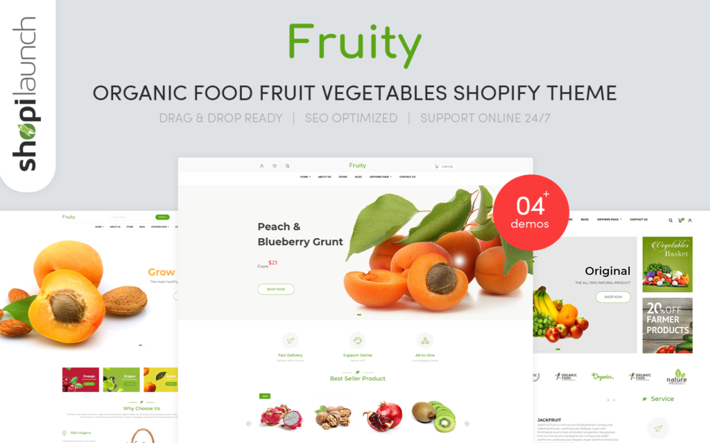 Fruity – 有机食品/水果/蔬菜电子商务Shopify主题