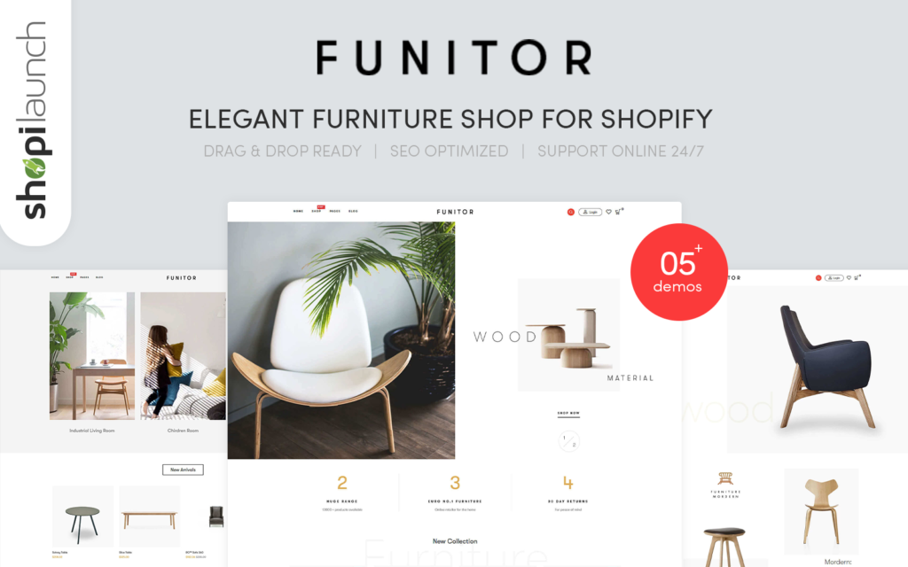 Funitor – 为Shopify主题设计的优雅家具店
