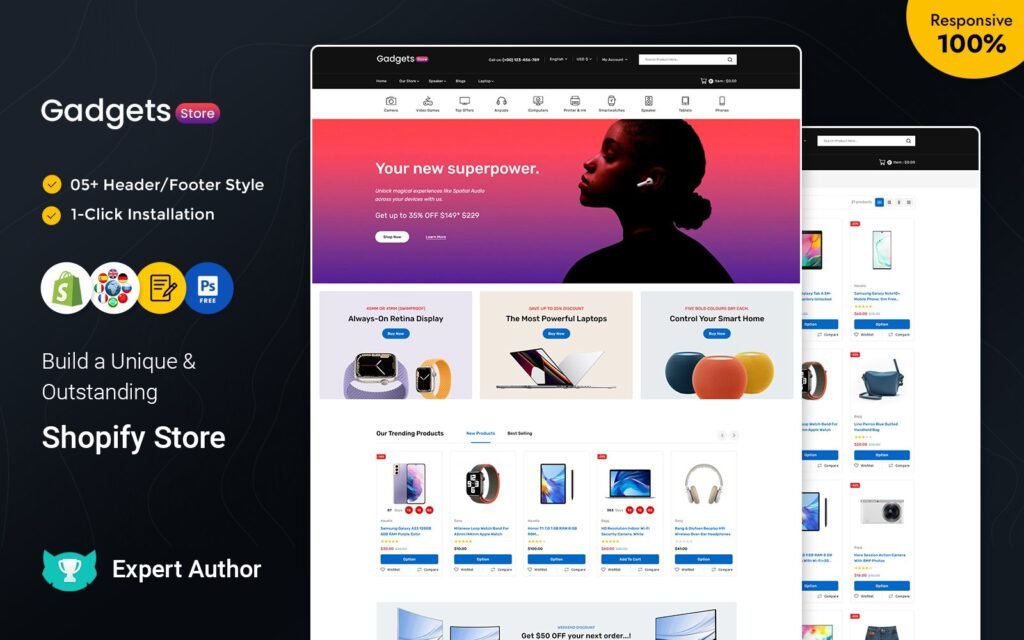 小工具 – Mega 商店多用途 Shopify 店铺