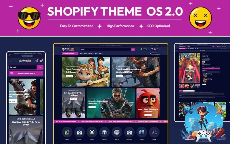 Gamebox – 在线游戏商店 Shopify OS2.0 响应式主题